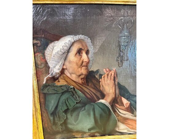 
Gaetano Ferri, Ritratto di anziana in preghiera, 1860