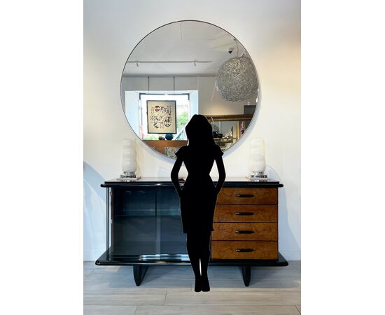 Round mirror with brass profile - Ø 150 cm