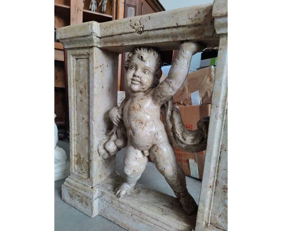 Esclusiva coppia di balaustre in marmo lumachella - H 75 cm - Venezia