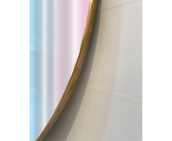 Round mirror with brass profile - Ø 150 cm