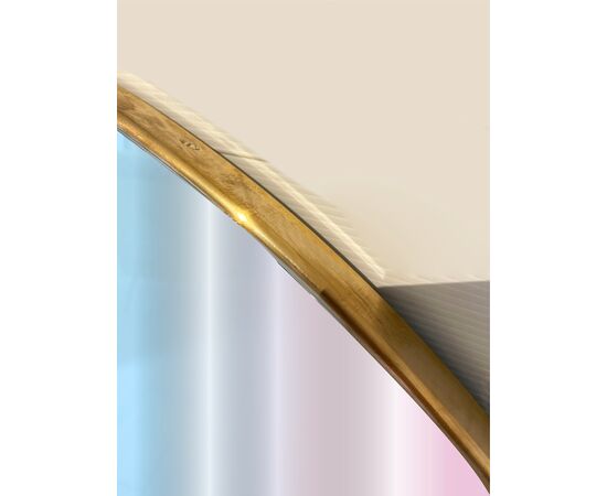 Round mirror with brass profile - Ø 150 cm