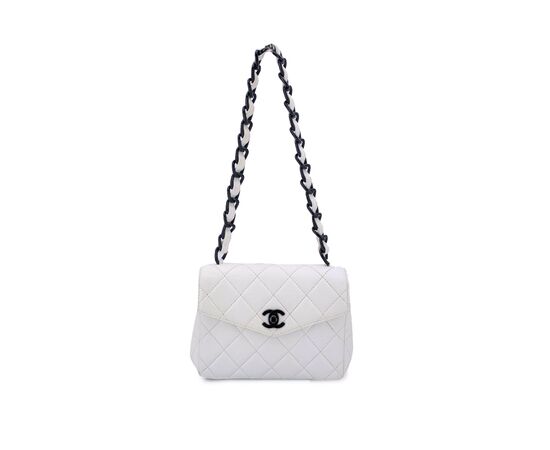 CHANEL Borsa a Tracolla Vintage in Pelle Col. Bianco Timeless/Classique S