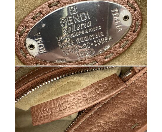 FENDI Borsa a Mano in Tela Col. Rosa S