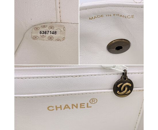 CHANEL Borsa a Tracolla Vintage in Pelle Col. Bianco Timeless/Classique S