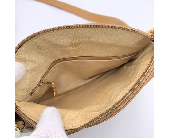 GUCCI Borsa a Tracolla Vintage in Tela Col. Beige Ophidia Zip S