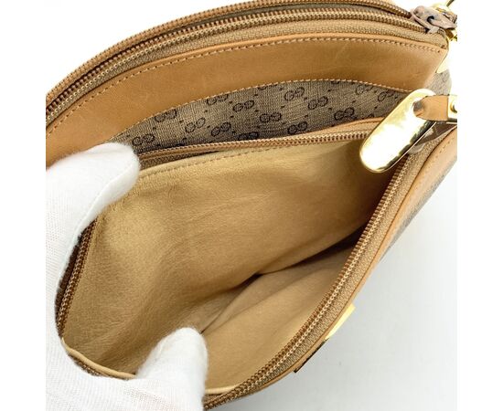 GUCCI Borsa a Tracolla Vintage in Tela Col. Beige Ophidia Zip S