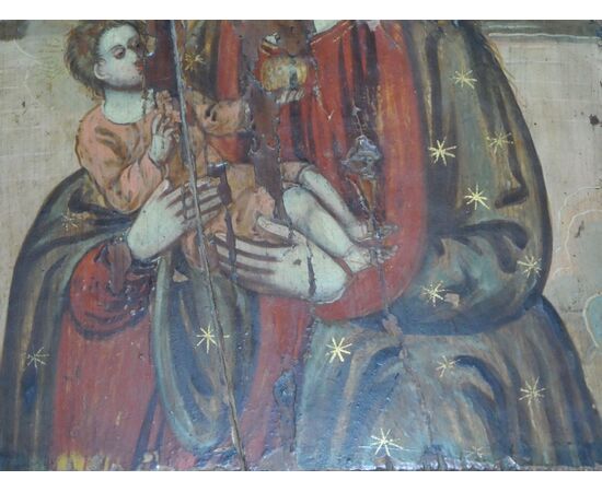 Tempera on panel representing the Madonna and child.