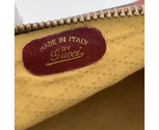 GUCCI Borsa a Mano Vintage in Camoscio Col. Bordeaux Boston M