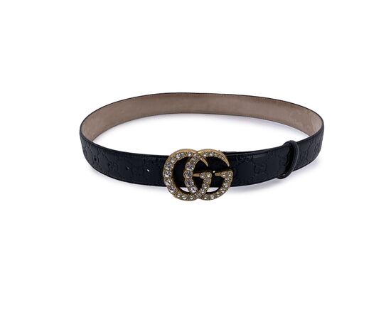 GUCCI Cintura in Pelle Col. Nero GG Buckle