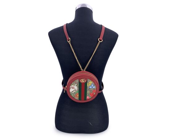 GUCCI Zaino in Tela Col. Rosso Ophidia Round S