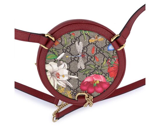 GUCCI Zaino in Tela Col. Rosso Ophidia Round S
