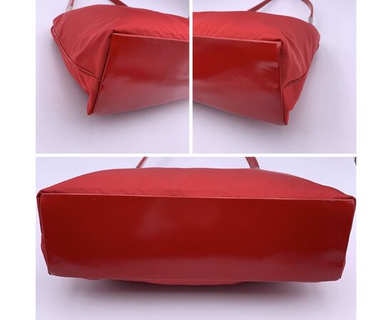 PRADA Borsa Hobo in Tela Col. Rosso Tessuto M