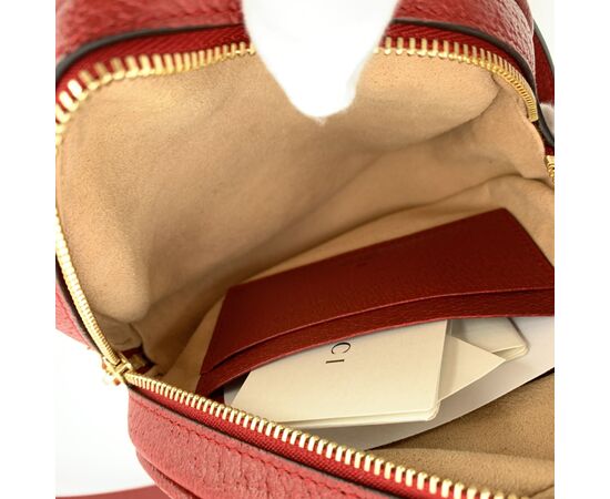 GUCCI Zaino in Tela Col. Rosso Ophidia Round S