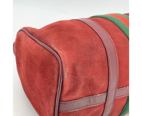 GUCCI Borsa a Mano Vintage in Camoscio Col. Bordeaux Boston M