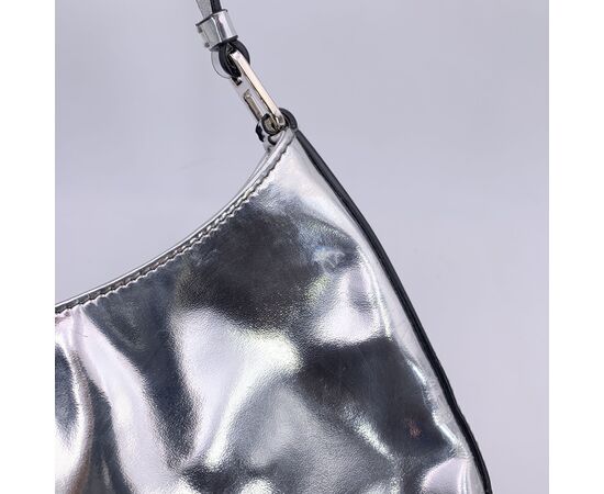 PRADA Borsa a Tracolla in Pelle Lucida Col. Argento Cleo M