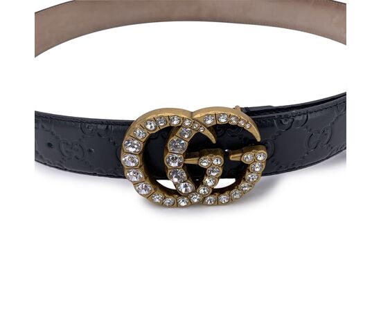 GUCCI Cintura in Pelle Col. Nero GG Buckle