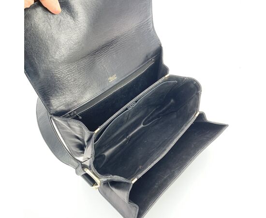 CELINE Borsa a Tracolla Vintage in Tela Col. Nero Clasp box M