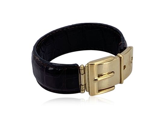 GUCCI Bracciale Vintage in Metallo Col. Marrone