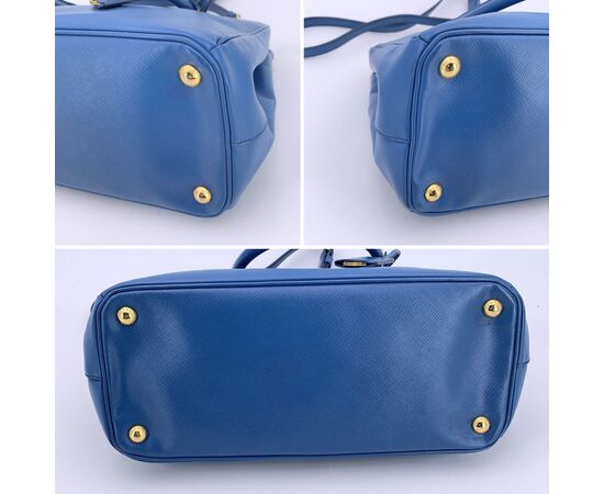 PRADA Borsa Shopper in Pelle Col. Blu Galleria M