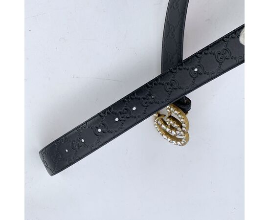 GUCCI Cintura in Pelle Col. Nero GG Buckle
