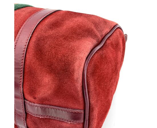 GUCCI Borsa a Mano Vintage in Camoscio Col. Bordeaux Boston M