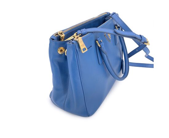 PRADA Borsa Shopper in Pelle Col. Blu Galleria M