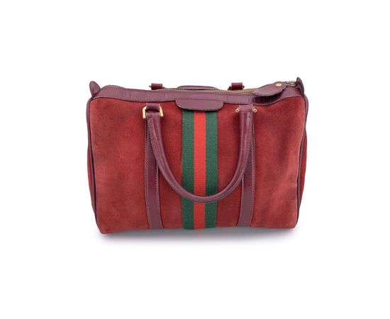 GUCCI Borsa a Mano Vintage in Camoscio Col. Bordeaux Boston M