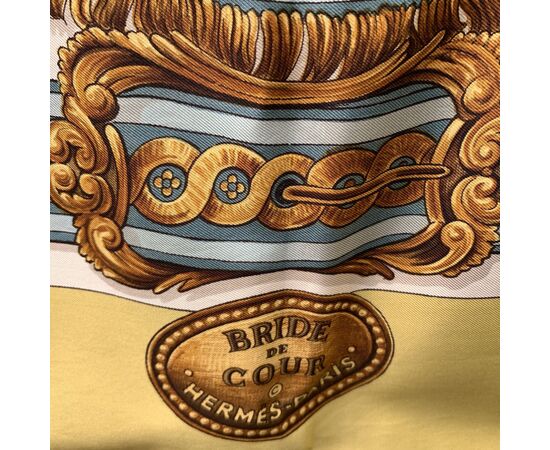 HERMES Foulard Vintage in Seta Col. Giallo Carre 90