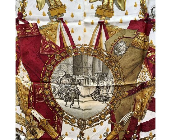 HERMES Foulard Vintage in Seta Col. Beige Carre 90