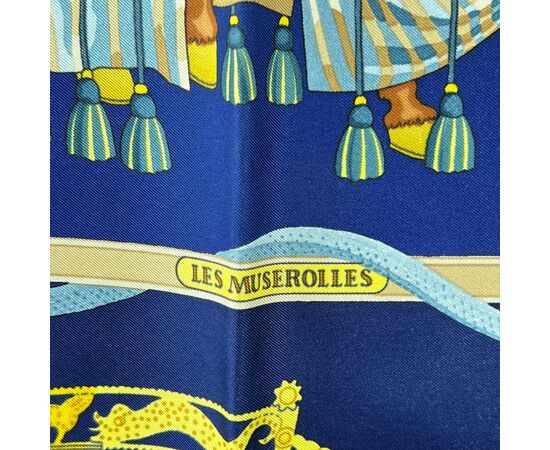 HERMES Foulard Vintage in Seta Col. Blu Carre 90