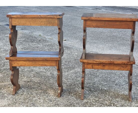 Set of four antique wooden benches, 17th-century style