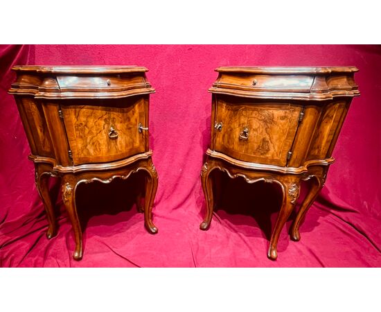 Pair of bedside tables - Venice 1750 approx.
