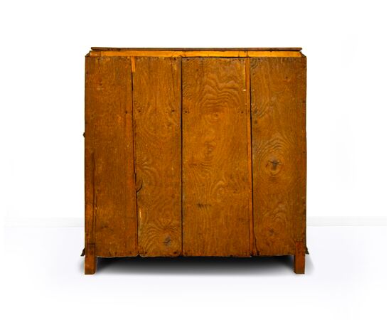 Walnut burl veneered slant-front chest of drawers, Lombardy, 18th century