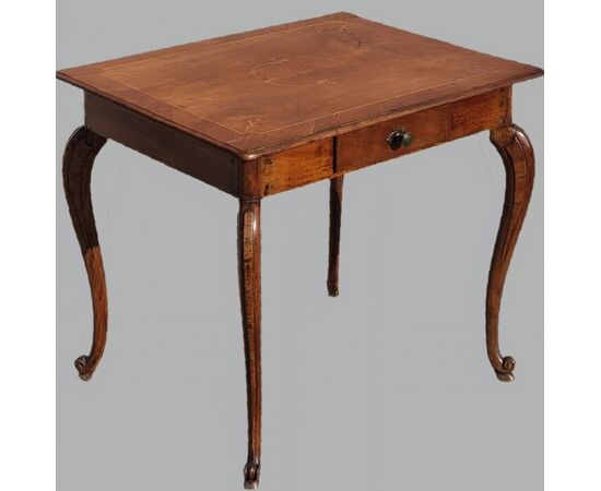 Inlaid walnut table, Veneto or Emilia area, 18th century