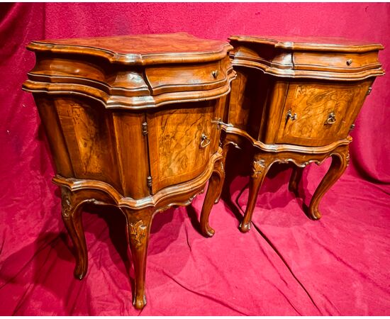 Pair of bedside tables - Venice 1750 approx.