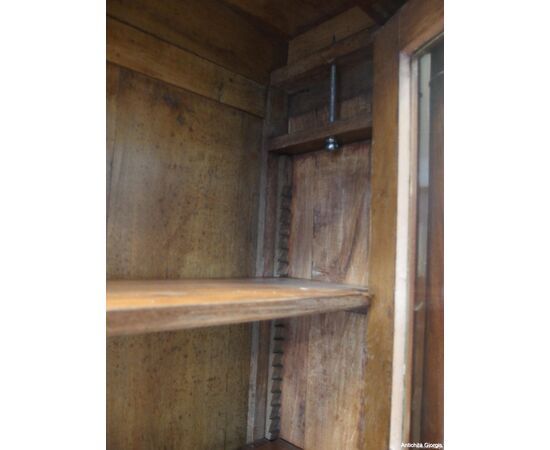 LIBRERIA A DUE PORTE IN MOGANO CON COLONNE PIENE STILE IMPERO EPOCA PRIMI 800 cm L148xP45xH228