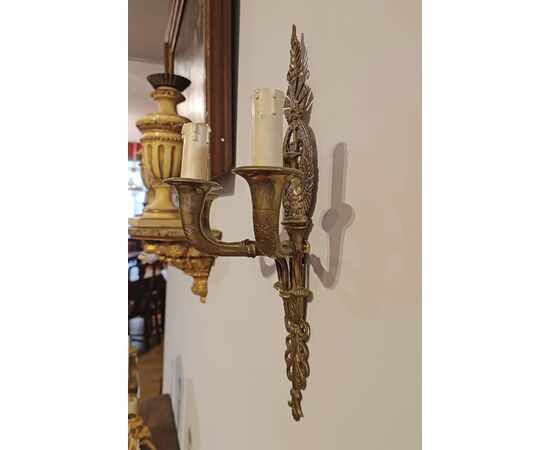 COPPIA DI APPLIQUES IN BRONZO DORATO META’ XIX SECOLO