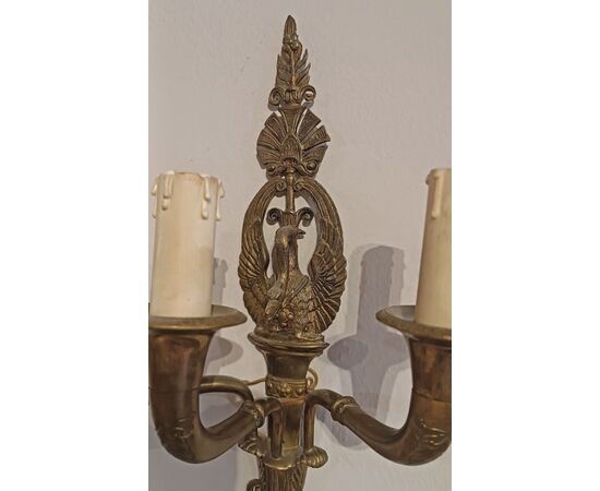COPPIA DI APPLIQUES IN BRONZO DORATO META’ XIX SECOLO