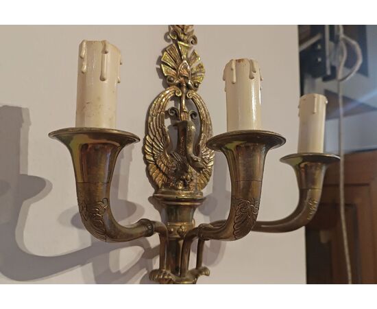 COPPIA DI APPLIQUES IN BRONZO DORATO META’ XIX SECOLO