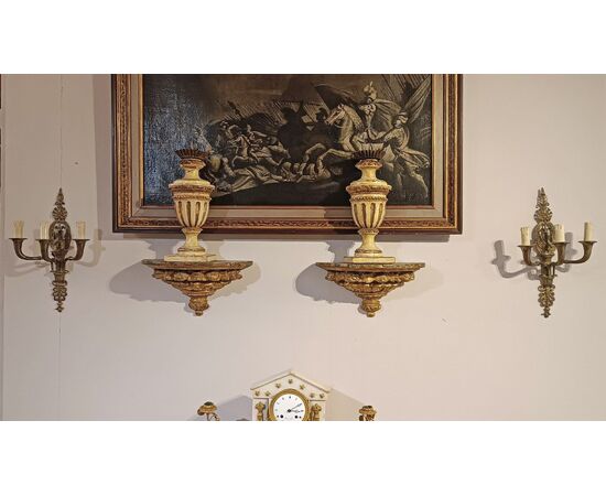 COPPIA DI APPLIQUES IN BRONZO DORATO META’ XIX SECOLO