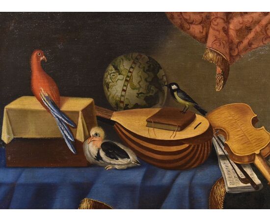 Still life with musical instruments, Bonaventura Bettera (Bergamo, 1663 – documented until 1718)