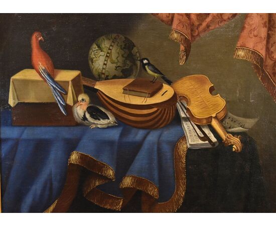 Still life with musical instruments, Bonaventura Bettera (Bergamo, 1663 – documented until 1718)