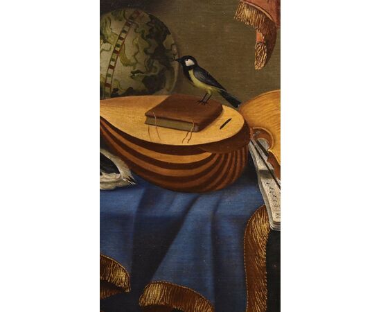 Still life with musical instruments, Bonaventura Bettera (Bergamo, 1663 – documented until 1718)