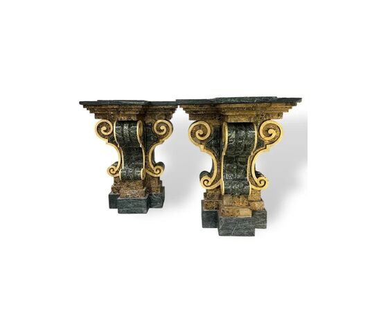 
Coppia di Basi in Marmo Policromo, XIX secolo