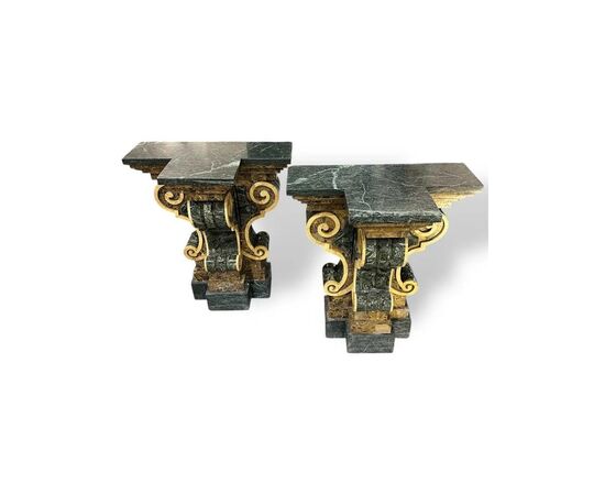 
Coppia di Basi in Marmo Policromo, XIX secolo