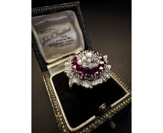 Anello  con  Diamanti  e  Rubini anni  '50