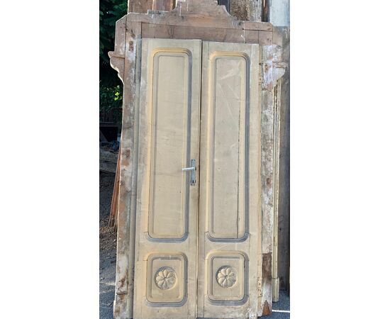 PTS790 - N. 5 double-leaf doors, in lacquered wood, period II mid-1800s, clear opening cm W 90 x H 210