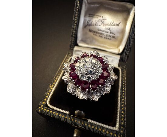 Anello  con  Diamanti  e  Rubini anni  '50