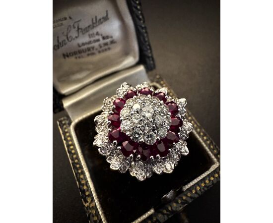 Anello  con  Diamanti  e  Rubini anni  '50