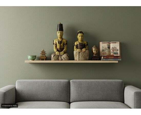 Pair of polychrome wood sculptures, Japan, 19th/20th century